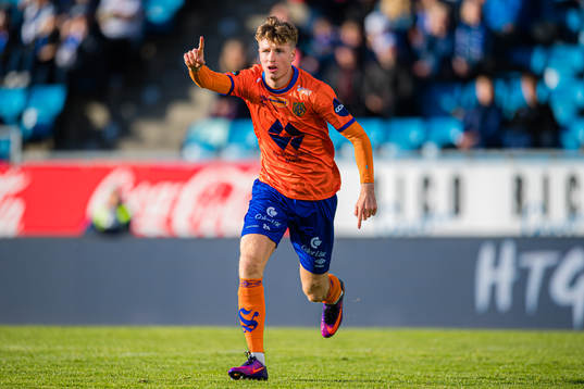 Oscar Solnørdal of Aalesund celebrates