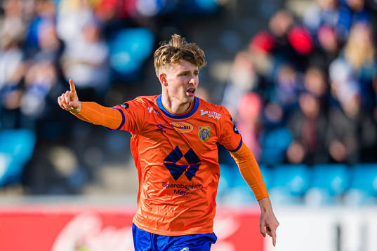 Oscar Solnørdal of Aalesund celebrates