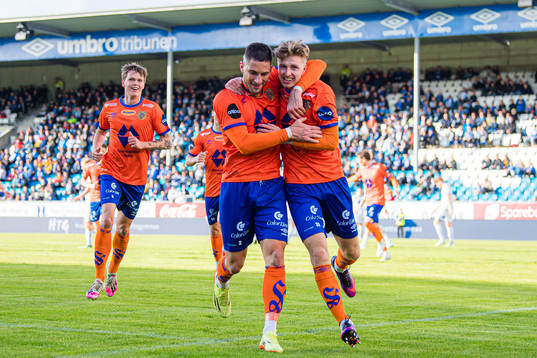 Oscar Solnørdal of Aalesund celebrates