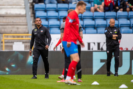 Helsingborgs tränare Alvaro Santos och tränare Mattias