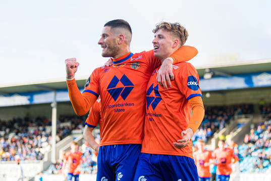 Oscar Solnørdal of Aalesund celebrates