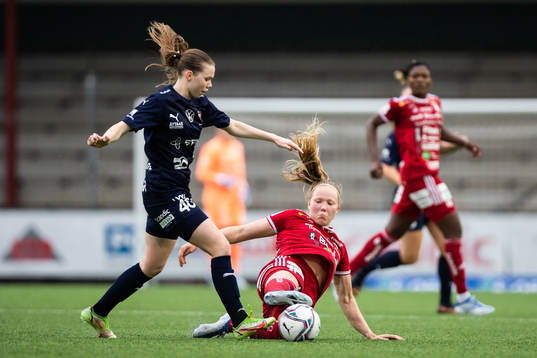 FC Rosengårds Bea Sprung och Piteås Hlin Eiríksdóttir