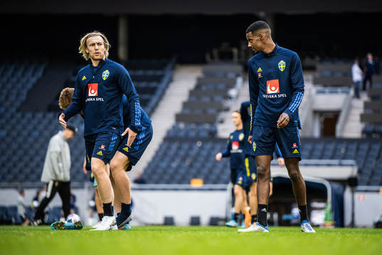 Emil Forsberg and Alexander Isak of the Swedish national