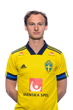 Hjalmar Ekdal of the Swedish national football team poses