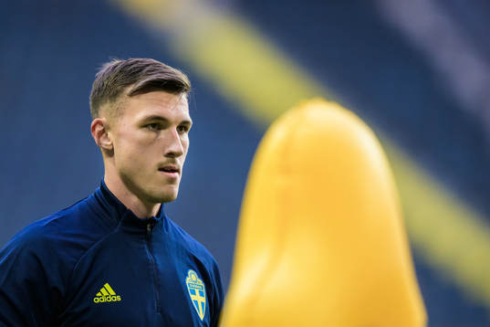 Goalkeeper Andreas Linde of the Swedish national football