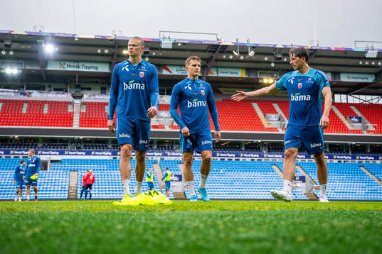 Erling Braut Haaland, Martin Ødegaard and Sander Berge of