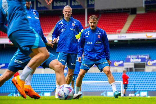 Erling Braut Haaland and Martin Ødegaard of the Norwegian