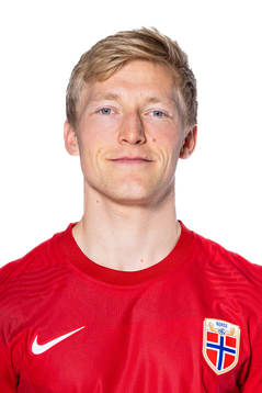 Birger Meling of the Norwegian national football team poses