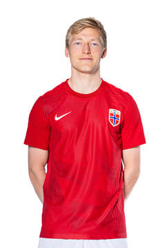 Birger Meling of the Norwegian national football team poses