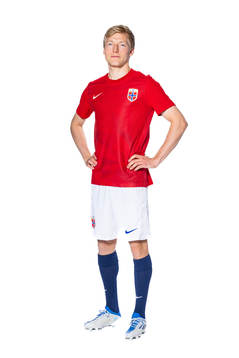 Birger Meling of the Norwegian national football team poses