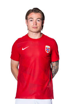 Patrick Berg of the Norwegian national football team poses