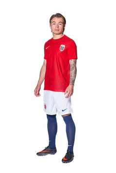 Patrick Berg of the Norwegian national football team poses