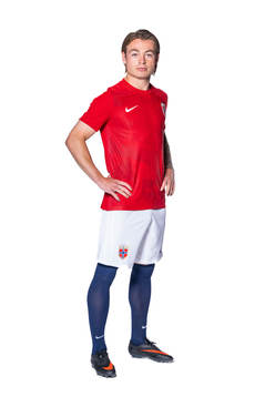 Patrick Berg of the Norwegian national football team poses