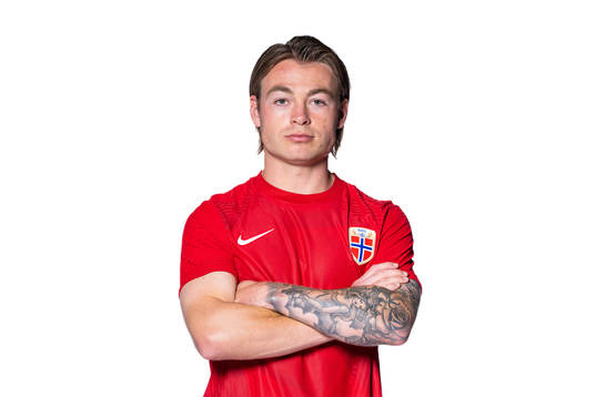 Patrick Berg of the Norwegian national football team poses