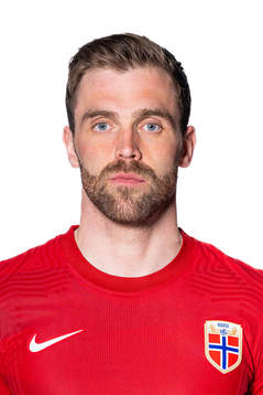 Brede Moe of the Norwegian national football team poses for