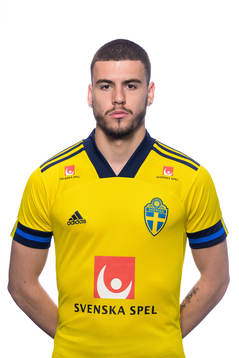 Edvin Kurtulus of the Swedish national football team poses