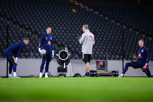 Goalkeepers Kristoffer Nordfeldt, Robin Olsen and Andreas