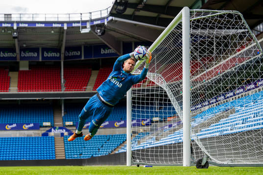 Goalkeeper Ørjan Håskjold Nyland of the Norwegian