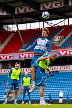 Stefan Strandberg and Veton Berisha of the Norwegian