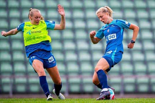 Frida Maanum and Sophie Roman Haug of the Norwegian women's