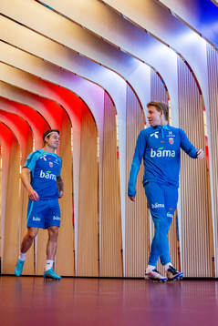 Patrick Berg and Jens Petter Hauge of the Norwegian
