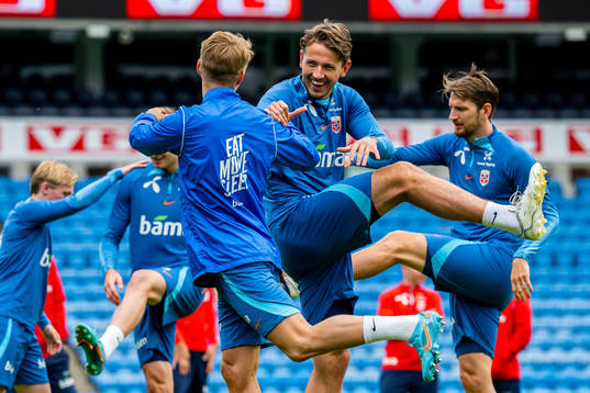 Martin Ødegaard and Sander Berge of the Norwegian national