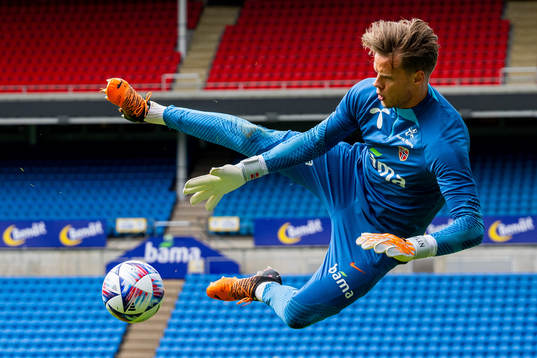 Goalkeeper Ørjan Håskjold Nyland of the Norwegian