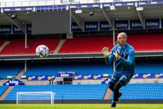 Goalkeeper André Hansen of the Norwegian national football
