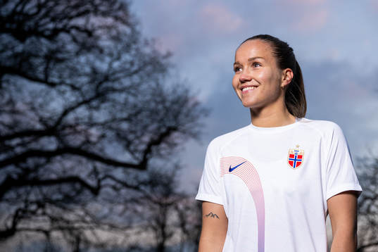 Guro Reiten of the Norwegian national football team poses