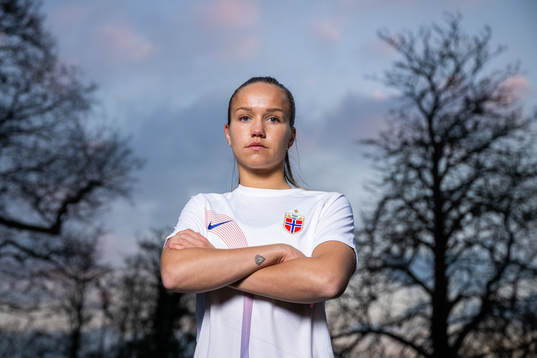 Guro Reiten of the Norwegian national football team poses