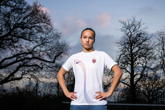 Guro Reiten of the Norwegian national football team poses