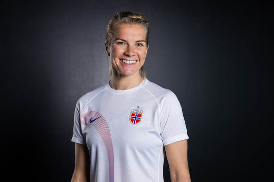 Ada Hegerberg of the Norwegian national football team poses