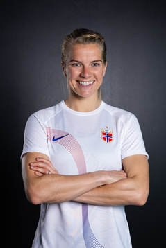 Ada Hegerberg of the Norwegian national football team poses