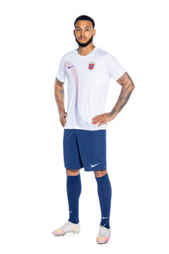 Joshua King of the Norwegian national football team poses