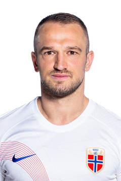 Veton Berisha of the Norwegian national football team poses