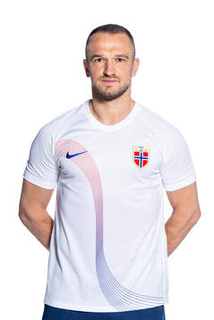 Veton Berisha of the Norwegian national football team poses