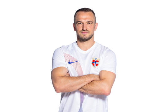 Veton Berisha of the Norwegian national football team poses