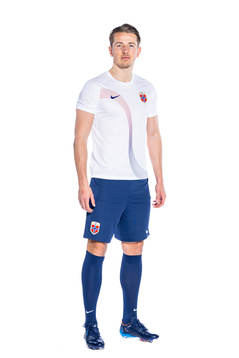 Sander Berge of the Norwegian national football team poses