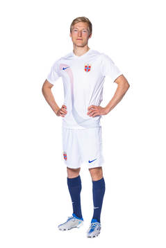 Birger Meling of the Norwegian national football team poses