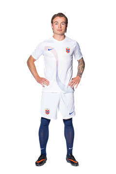Patrick Berg of the Norwegian national football team poses