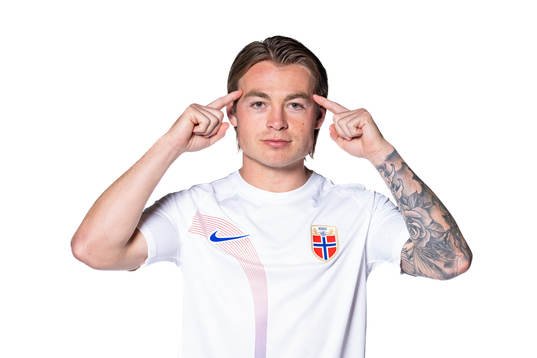 Patrick Berg of the Norwegian national football team poses