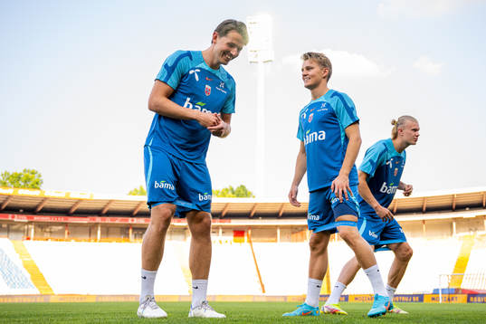 Sander Berge, Martin Ødegaard and Erling Braut Haaland of