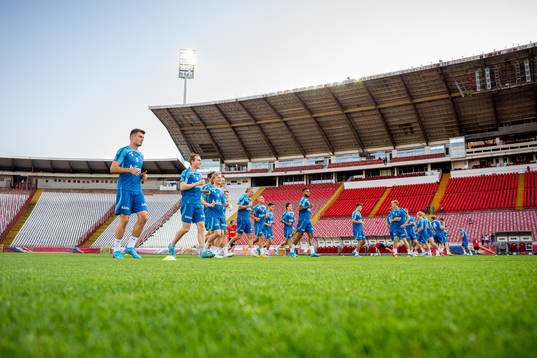 Alexander Sørloth, Kristian Thorstvedt and players of the