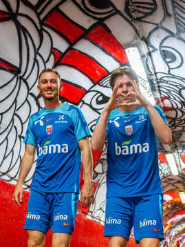 Fredrik Aursnes and Jens Petter Hauge of the Norwegian