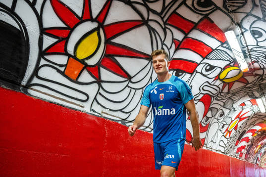 Alexander Sørloth of the Norwegian national football team