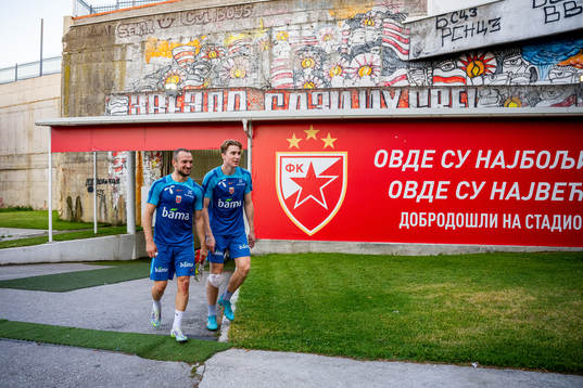 Veton Berisha and Kristian Thorstvedt of the Norwegian