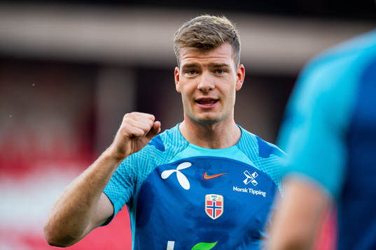Alexander Sørloth of the Norwegian national football team
