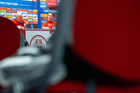 Ståle Solbakken, head coach, and Sander Berge of the
