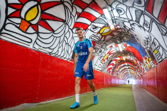 Alexander Sørloth of the Norwegian national football team