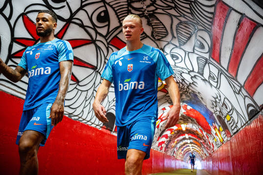 Joshua King and Erling Braut Haaland of the Norwegian